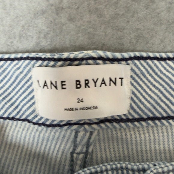 Lane Bryant Womens 24 Mid Rise Flare Jeans Flex Magic Waistband Striped - Picture 5 of 8